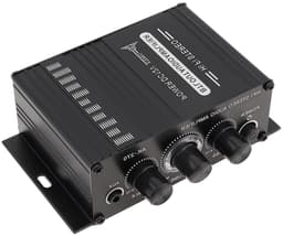 Productfoto van Audio Versterker - Mini Hifi - Muziek Afspelen - Aluminium Behuizing - 11.5 x 9.5 cm - Zwart