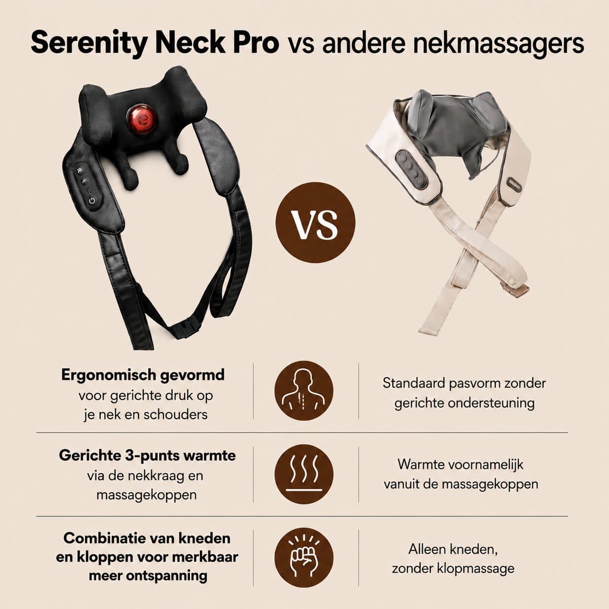 HALUNI® Serenity Neck Pro – Nekmassage Apparaat Draadloos met Warmte – Shiatsu Massage Nek & Schouders – Handsfree Spanning Verlichting thumbnail 4
