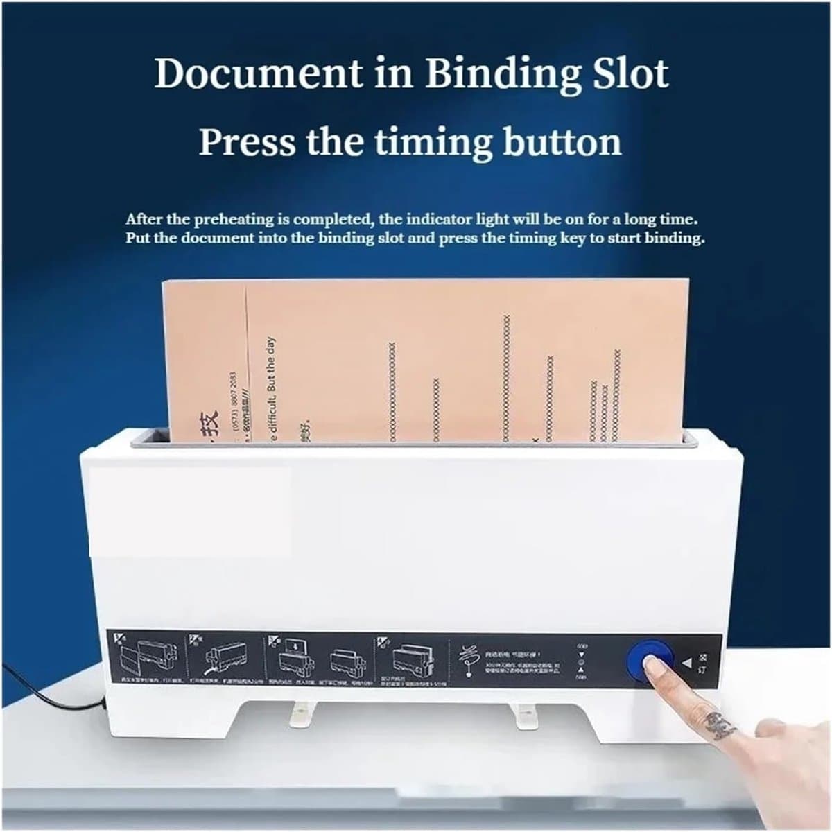 Inbindmachine - Document Binder - Contracten Maken - Automatische Hot Melt - 280 Vellen - Zwart thumbnail 3