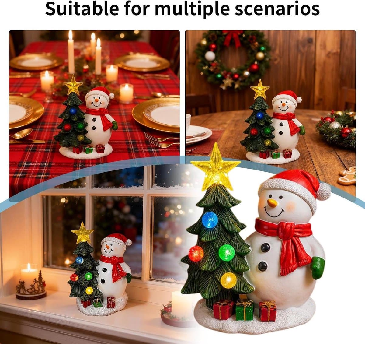 Kerstdecoratie Figuur - Verlichte Boom - Feestelijke Sfeer - Warme Lichtring - 17 cm Breed - Niet gespecificeerd thumbnail 7