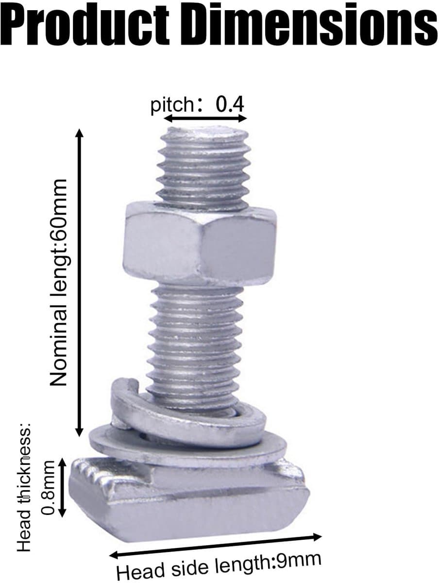 Dailygoods - 8 stuks T-sleuf-adapter, M12 roestvrijstalen groefstenen, groefstenen voor dakdragers, kan worden gebruikt voor de reparatie van fietsen, dakdragers, ski-uitrusting en lastbegrenzers thumbnail 3