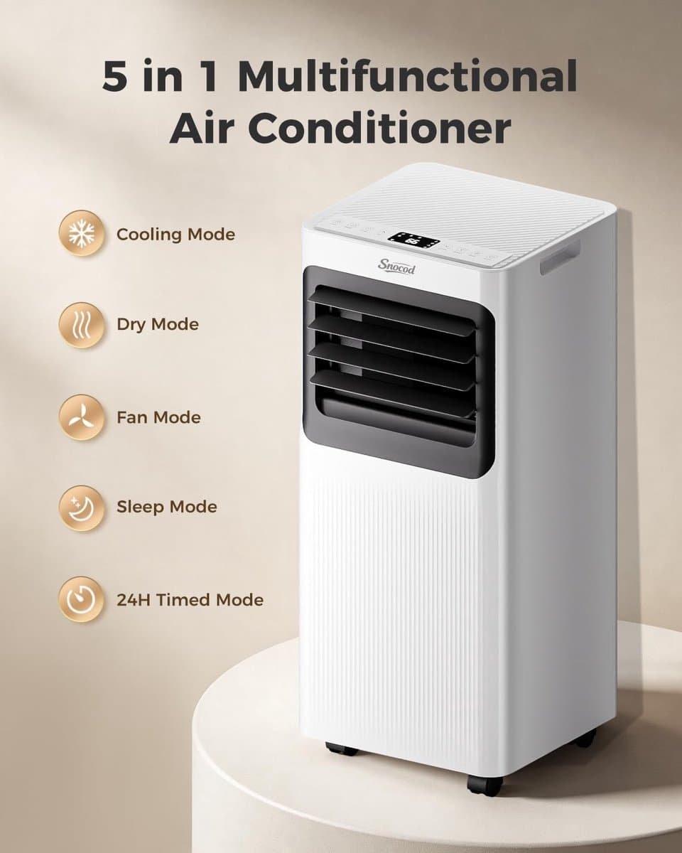 Mobiele airco 16000 BTU stille draagbare airconditioner met wifi, ontvochtiger en slaapstand thumbnail 8