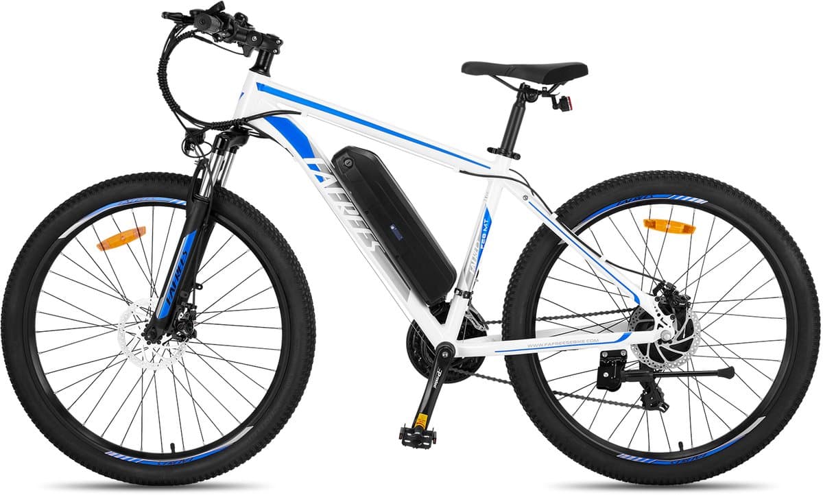 Fafrees 27,5 inch Elektrische Mountainbike - 250W Motor - Shimano 21 versnellingen - Mechanische Schijfremmen - Elektrische Fiets– Roestbestendige aluminiumlegering – 15AH –IPX4 Stadsfiets –Trekkingfiets –Blauw thumbnail 2