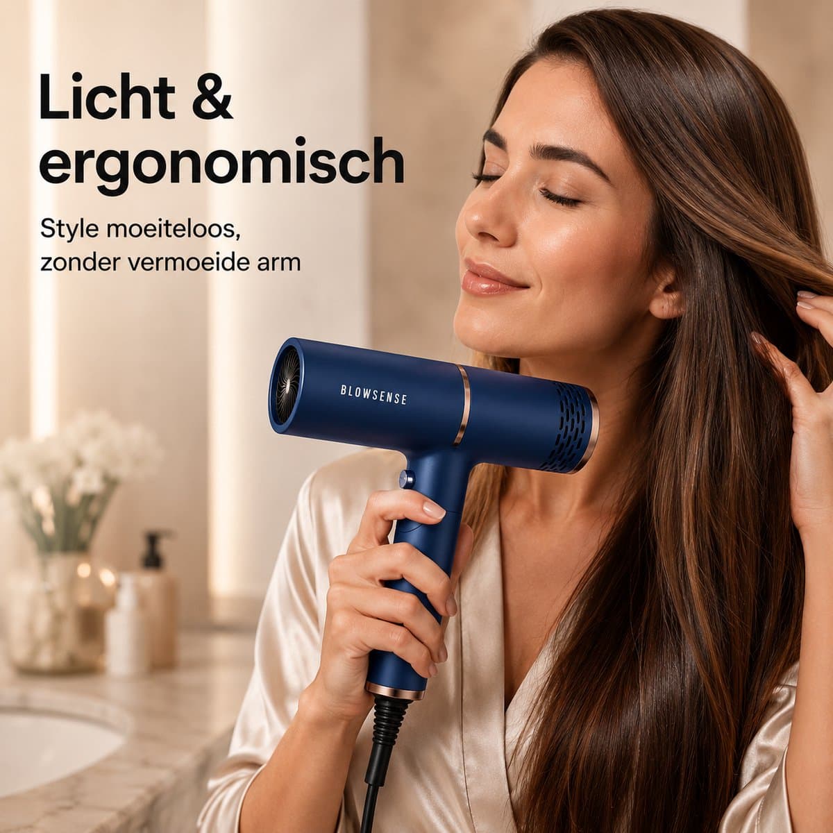 BlowSense® TravelDry Reisföhn Opvouwbaar – Compacte Haardroger voor Reizen, Vakantie en Handbagage – 1400W – Met Concentrator-opzetstuk – Ruimtebesparende Opvouwbare Föhn – Saffierblauw – 2026 Model thumbnail 4