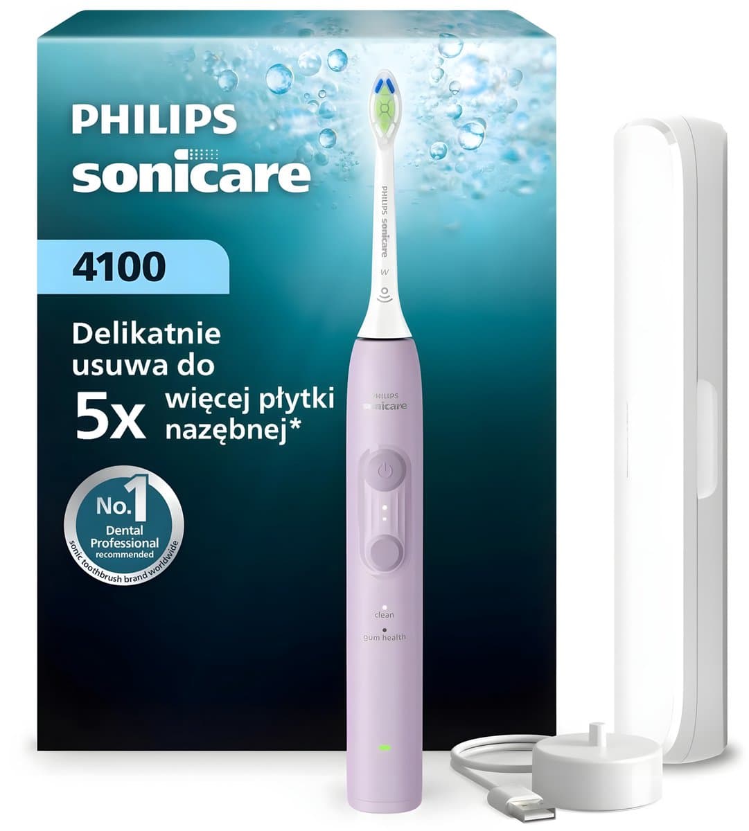 Philips Sonicare 4100 HX4043/49 Sonische Tandenborstel - Lila - Reisetui - Druksensor
