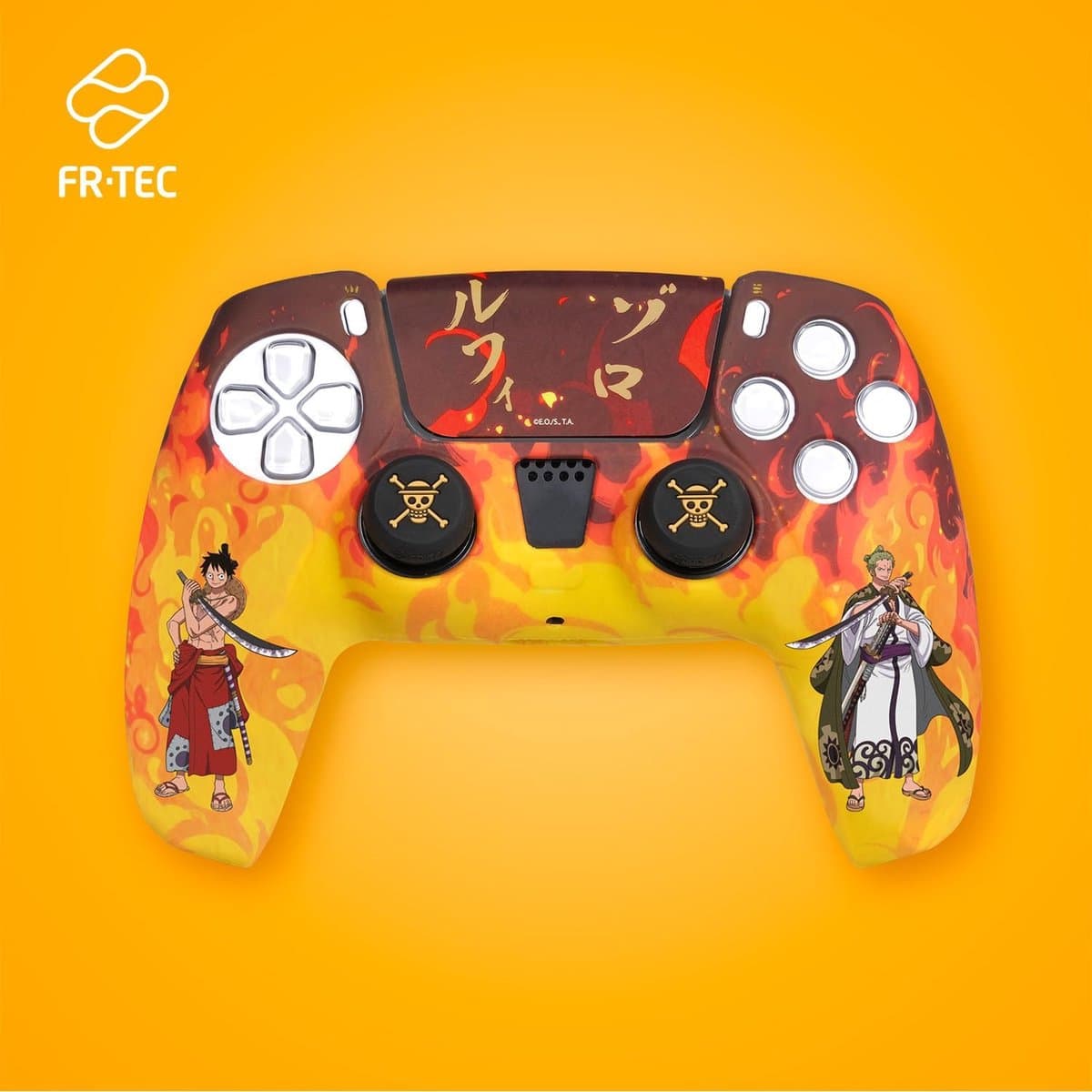 Thijox - Custom Kit ONE PIECE voor PS5 DualSense Controller, siliconen grip met stickers, perfect voor gamers, kleurrijke accessoires, originele licen thumbnail 6