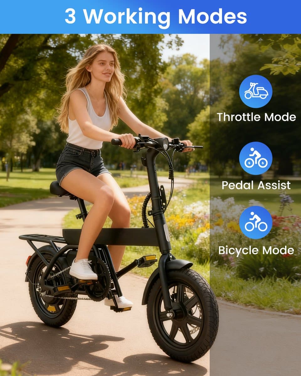 DYU B20 MINI Volwassen elektrische fiets - 36V 7,8Ah Accu - 14 inch banden – Max. snelheid 25 km/u - Mechanische schijfremmen - 34km actieradius thumbnail 2