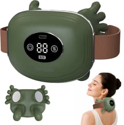 Productfoto van Fervere Premium 4D Nekmassage Apparaat - Bionische Massagehanden met Warmte - Draadloze Shiatsu Massager - LED Display - Voor Nek, Schouders, Rug, Armen & Benen - Donkergroen