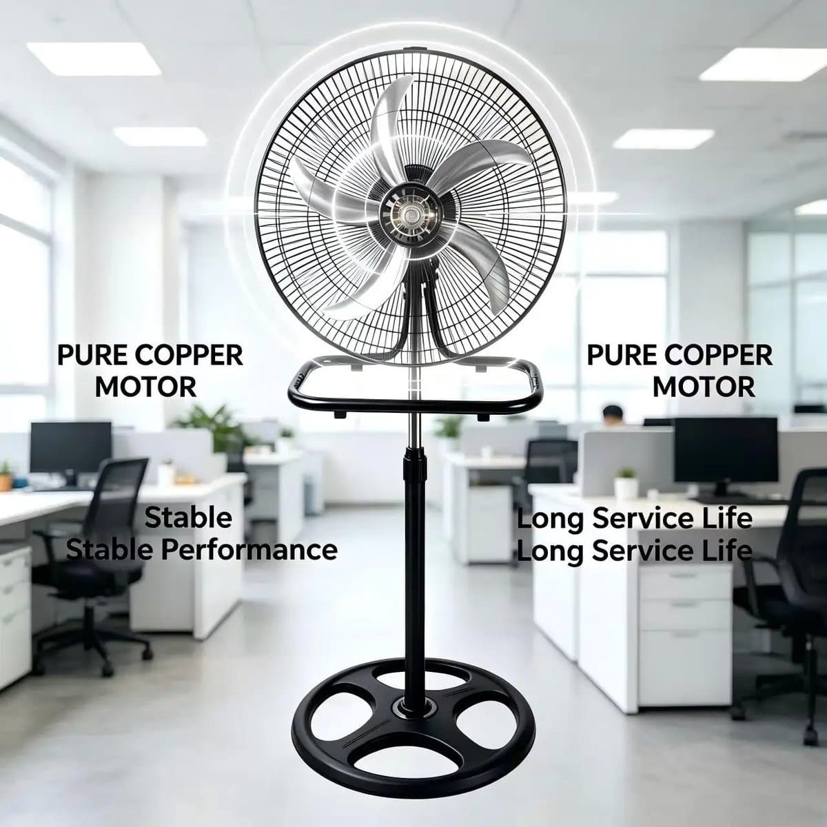 House Of Atelier - 3-in1 Ventilator - Staande Ventilator - Tafel Ventilator - Muur Ventilator - 65W vermogen - 3 Snelheden - Zwart thumbnail 2