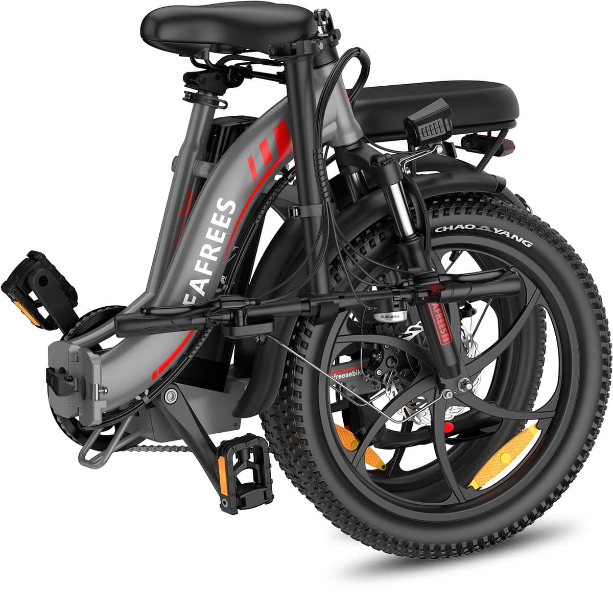 Fafrees F20 Elektrische Vouwfiets - E-Bike - 20 x 3.0 Inch Dikke Banden - 36V 18Ah Lithium Accu - 250 W Motor - 25 km/u - Maximaal bereik 130 km - Shimano 7 versnellingen - 20 Inch opvouwbare City Commuter E-Bike - Grijs thumbnail 3