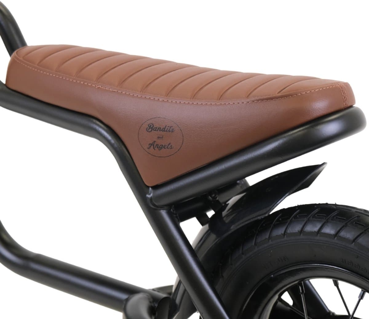 Bandits & Angels Loopfiets Fatbike Zwart vanaf 2 Jaar voor Jongens en Meisjes - Unieke Loopfiets - Metaal - Zwarte Loop Fiets - Met Werkende Koplamp thumbnail 8