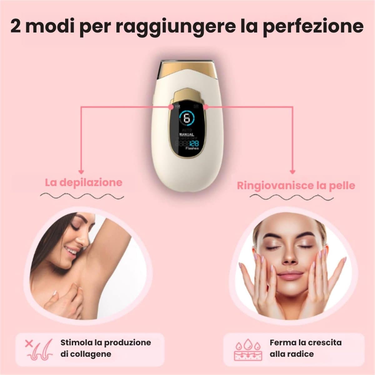 Epilator met gepulseerd licht, 2.0 epilator, IPL 2 in 1, epilator, IPL, laser ontharing voor vrouwen, mannen, gezicht, bikini, lichaam thumbnail 2