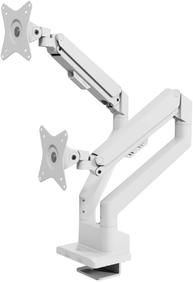Arozzi Alzare Neo Dubbele Monitor Arm - Gasfeder - Kabelbeheer - 17" tot 34" - Wit thumbnail 3