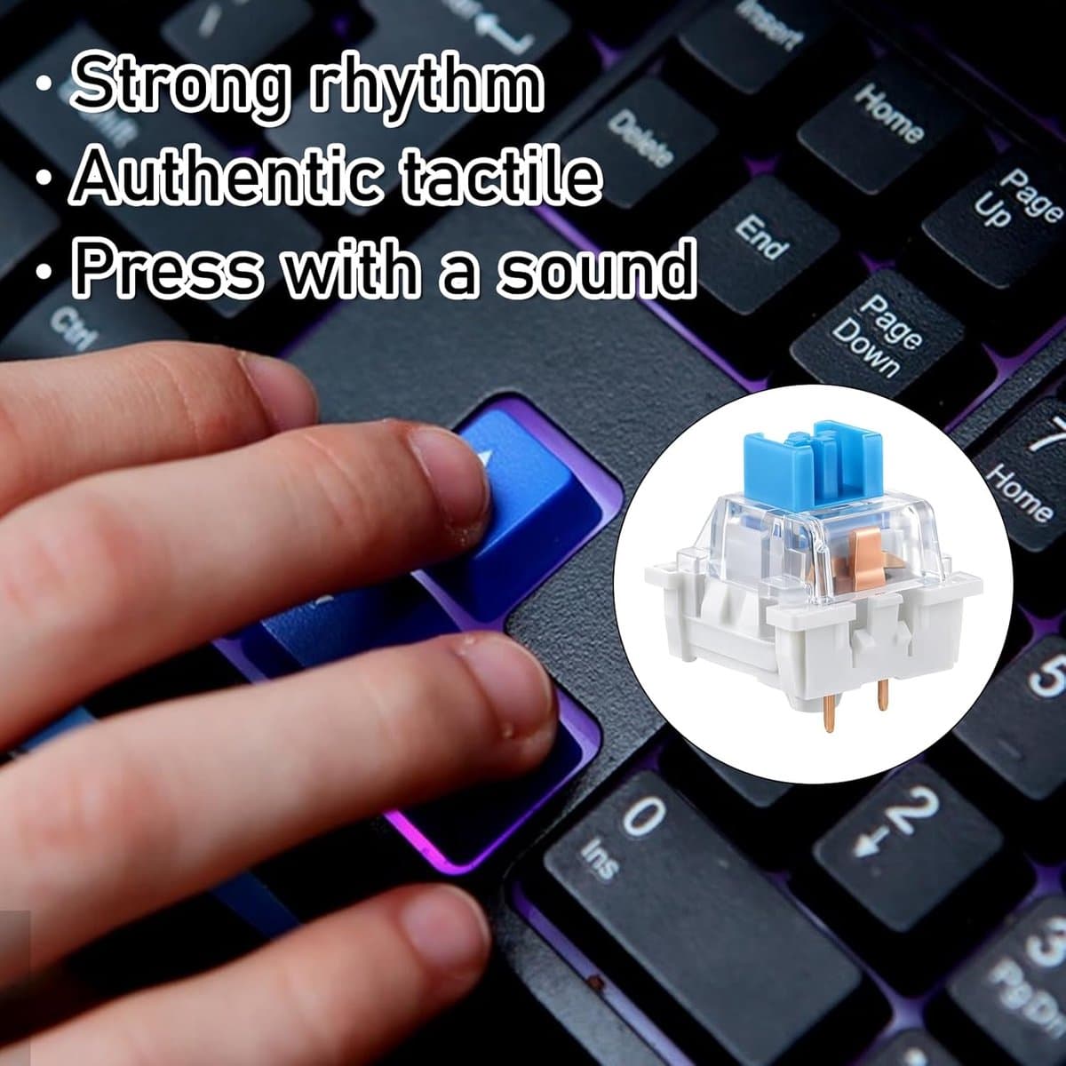 Toetsschakelaars - 50Stuks - Toetsenbord DIY Toetsenbord - Mechanische Switches - met Schakelaartrekker en Borstel - Computeraccessoires thumbnail 4