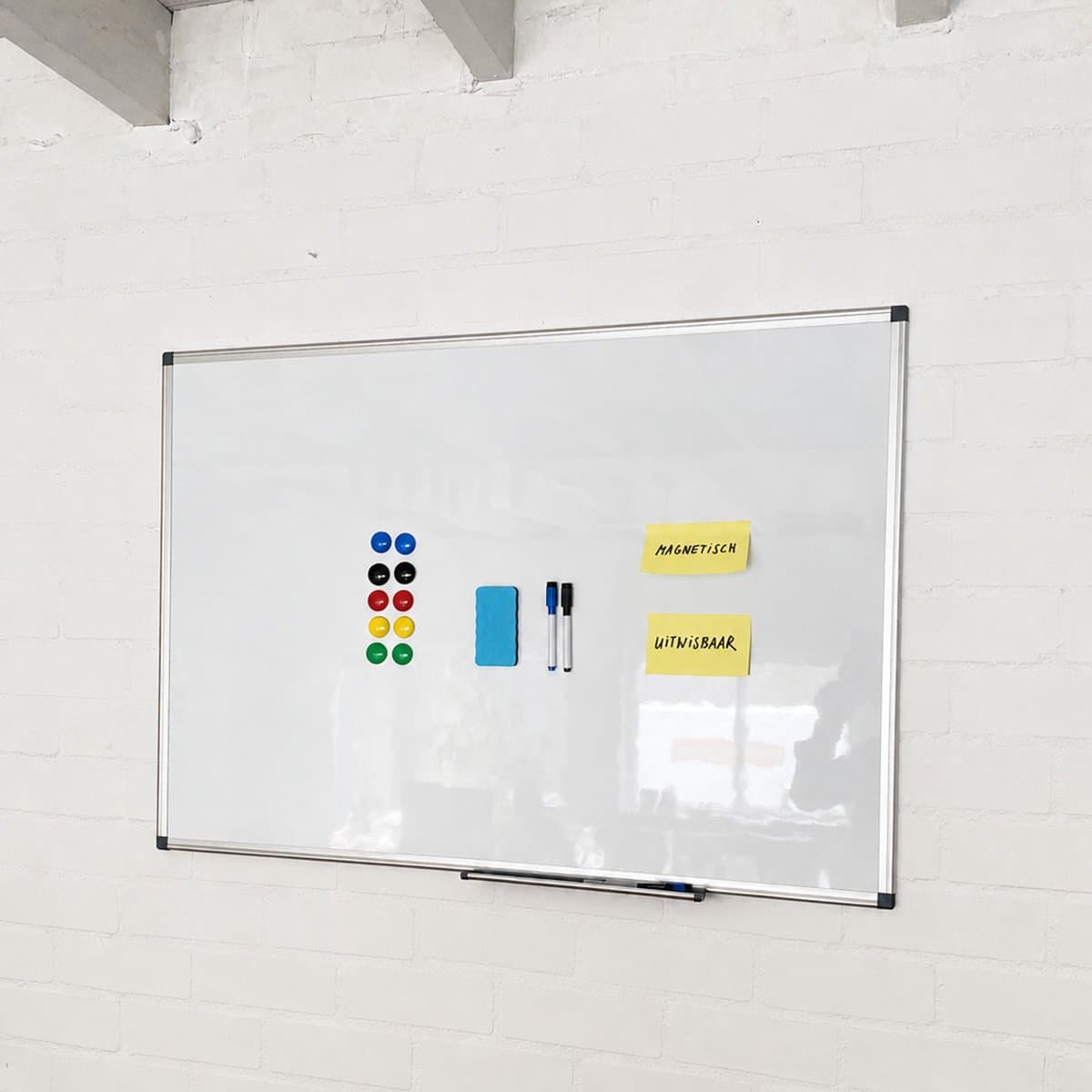 Magnetisch Whiteboard 70 x 100 cm - Complete Set met Markers, Magneten, Wisser en Montagemateriaal - ALUANZ thumbnail 3