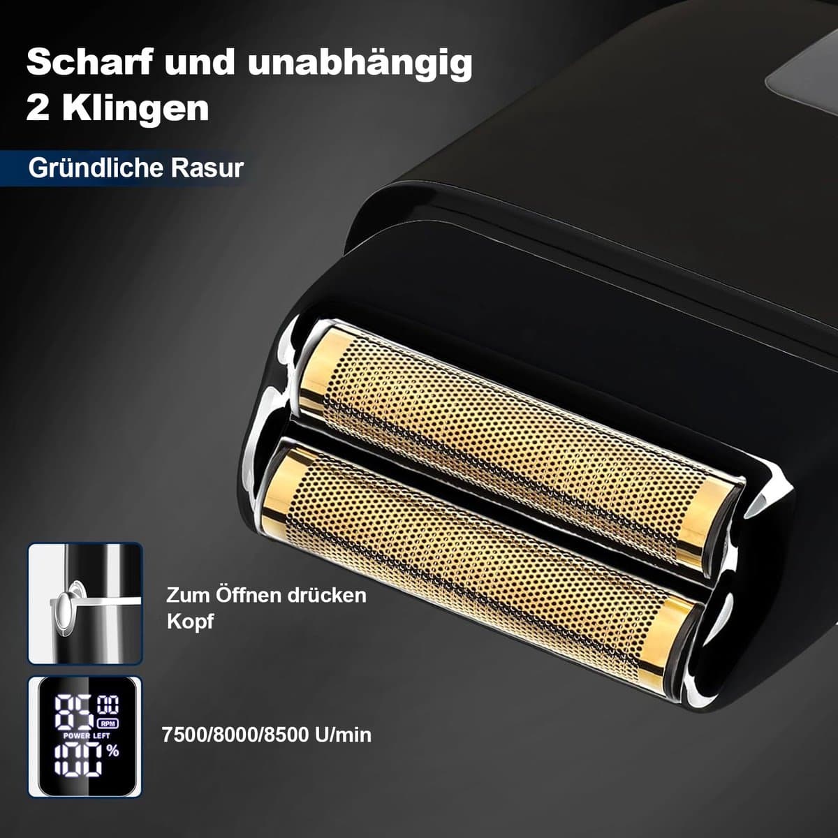 MIVRAY Tondeuses - Oplaadbare Tondeuse Set met Haar Tondeuse en Trimmer Set, Professionele Tondeuse voor Thuis, Kapsel Tondeuse, Metaal Roestvrij Staal, Zwart thumbnail 2