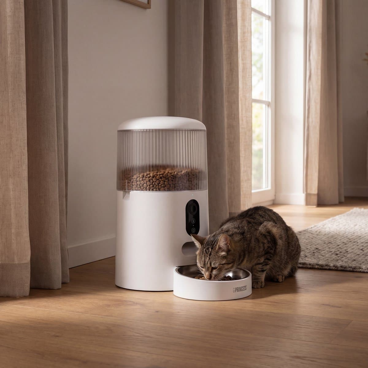 Princess Automatische Voerbak - Smart 4 Liter - Kat & Hond - App Bediening - Droogvoer - Roestvrijstalen Kom – BPA‑vrij – Back‑up Batterij - Voerautomaat - Voerdispenser - 610040 thumbnail 8