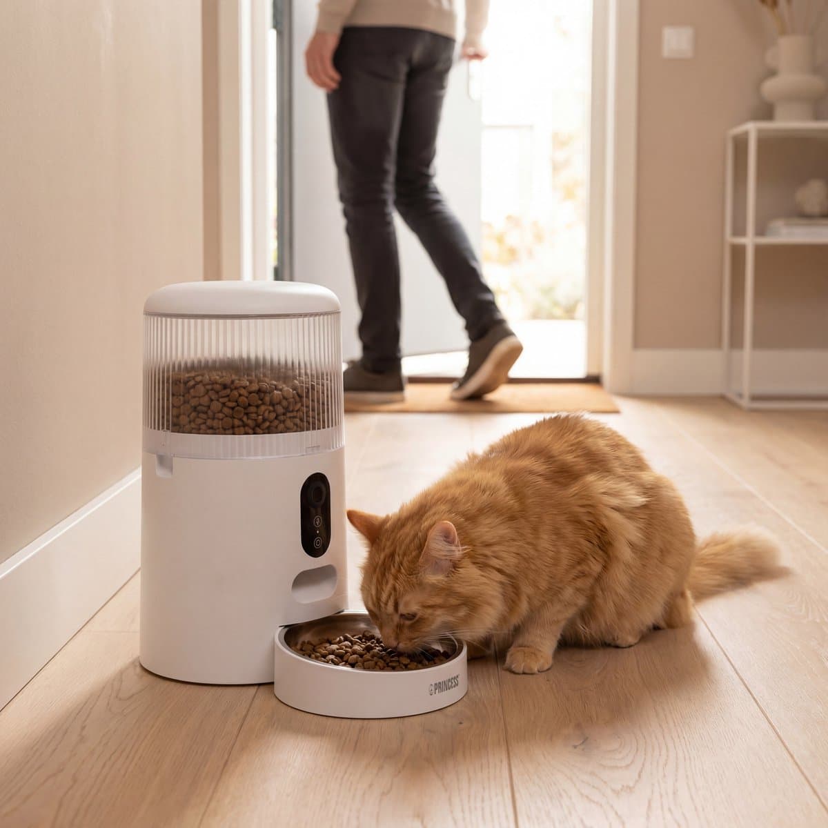 Princess Automatische Voerbak - Smart 4 Liter - Kat & Hond - App Bediening - Droogvoer - Roestvrijstalen Kom – BPA‑vrij – Back‑up Batterij - Voerautomaat - Voerdispenser - 610040 thumbnail 3