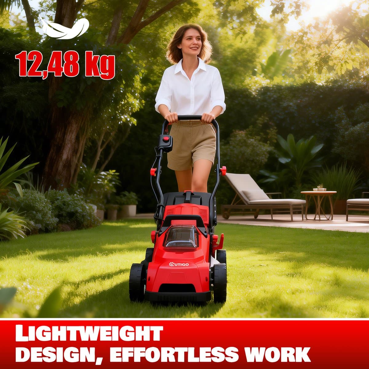 Accu Grasmaaier 21 V OUTIGO, maaibreedte 33 cm, tot 250 m², opvangbak 32 l, maaihoogte 25-65 mm, mulchfunctie, incl. 5,0 Ah accu thumbnail 3