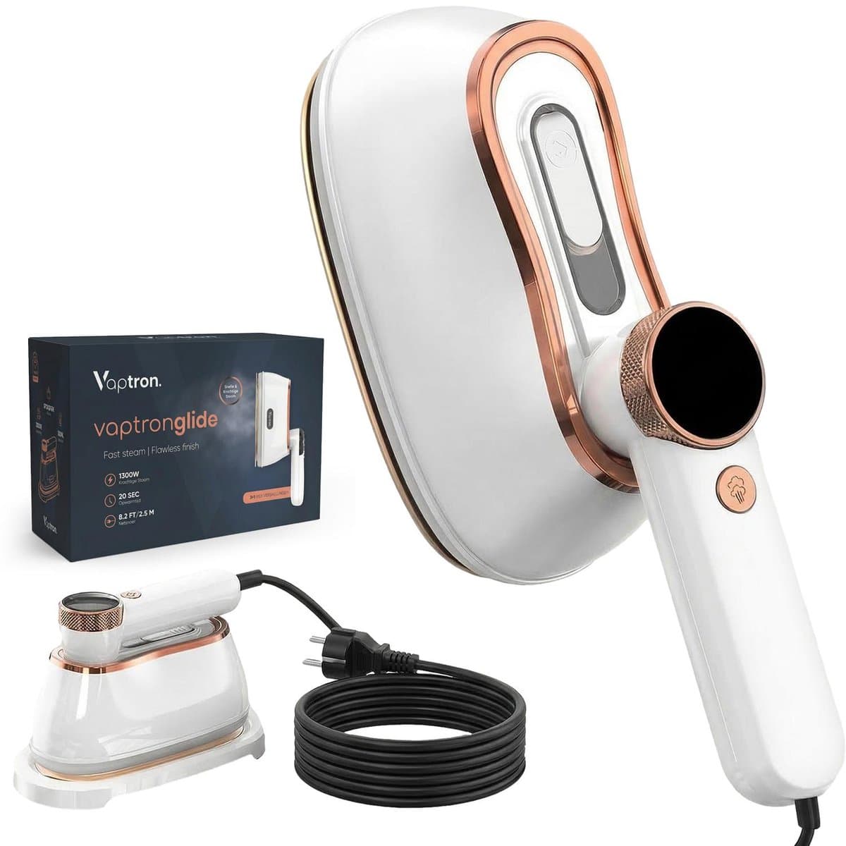 Vaptron glide Kledingstomer Handstomer mini strijkijzer 1300W 2.5M Netsnoer