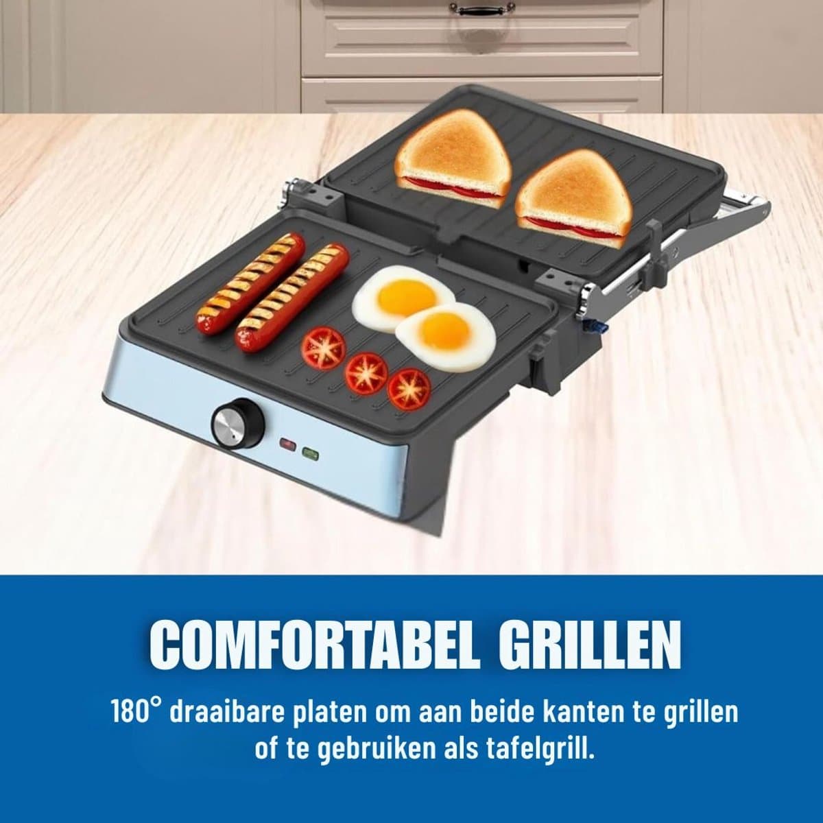 MRKK® Tosti Apparaat - Panini Grill - Contactgrill thumbnail 3