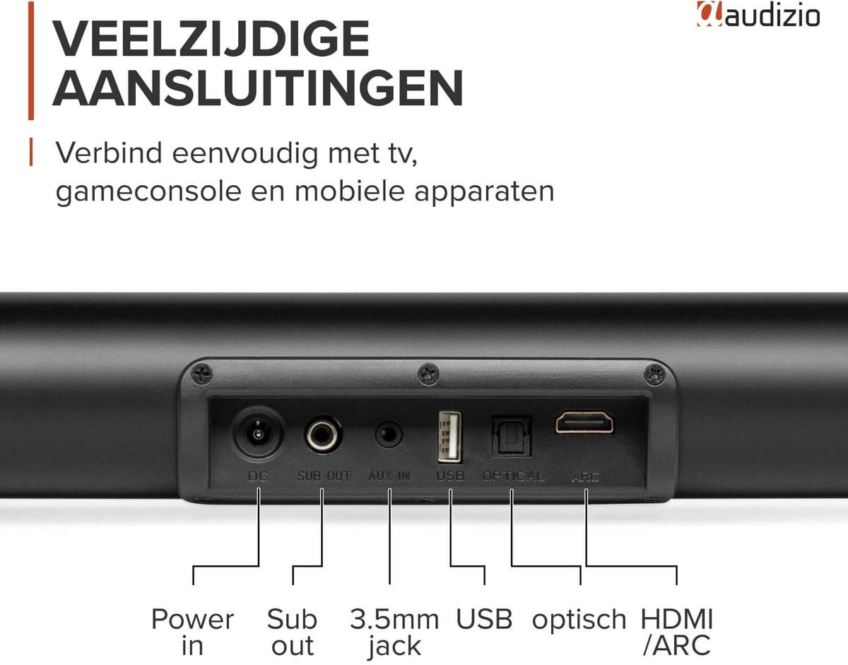 Soundbar - Audizio SB96S - HDMI-ARC - Bluetooth - 180 Watt - Optisch - Soundbar met subwoofer thumbnail 7
