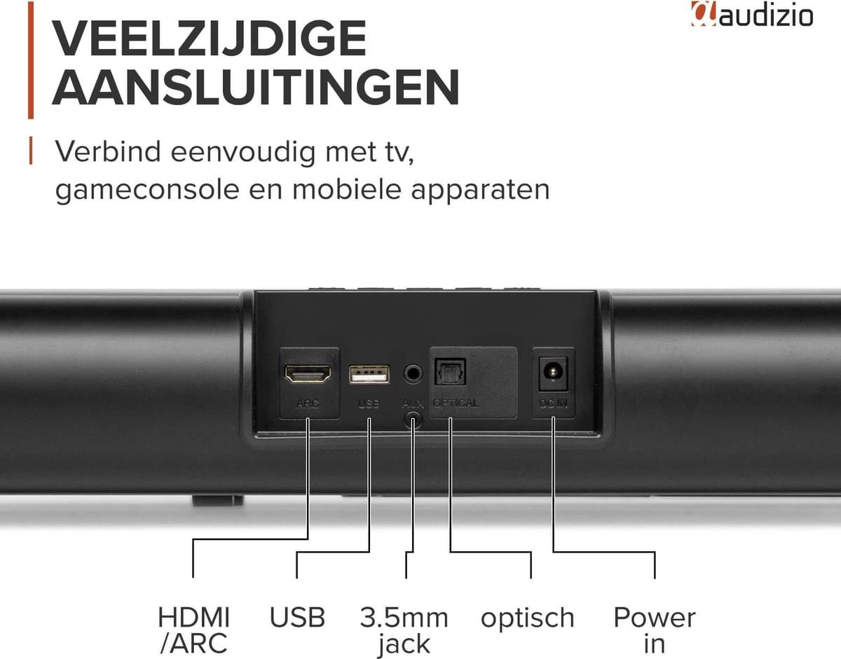 Soundbar - Audizio SB92WS - HDMI-ARC - Bluetooth - 150W - Optisch - Soundbar met draadloze subwoofer thumbnail 5