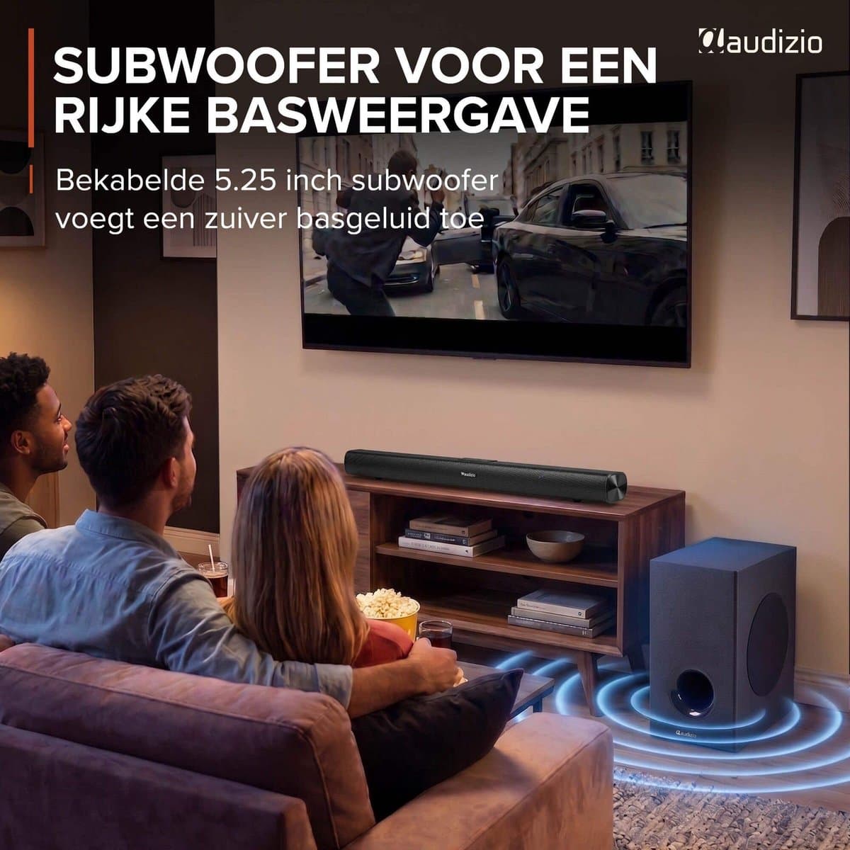 Soundbar - Audizio SB82S - HDMI-ARC - Bluetooth - 120 Watt - Optisch - Soundbar met subwoofer thumbnail 4