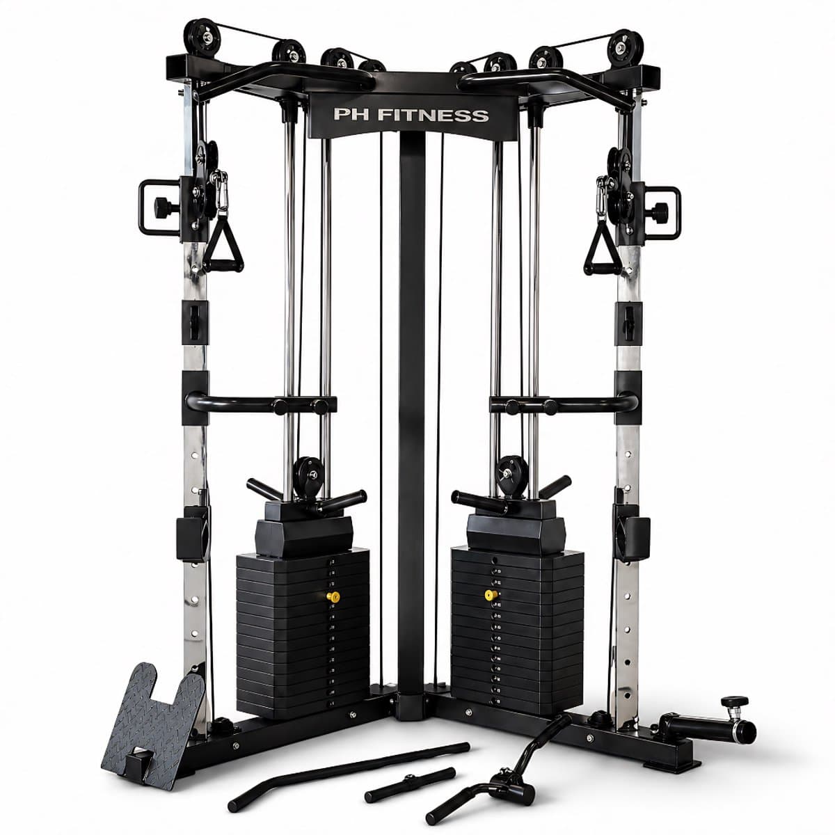 PH Fitness V-Frame Cable Crossover – Dubbele Pulley Krachtstation – 160KG Gewichtstapels – Full Body Rack – Compact & Professioneel – Home Gym - afbeelding 1