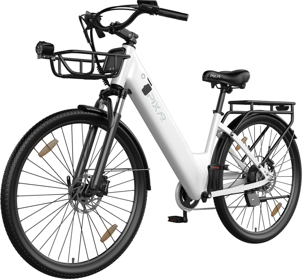 Pixar C1 Pro Elektrische Fiets - 250W Motor - 36V18Ah Accu - 28x1.95" Banden - Max Snelheid 25km/u - Max Bereik 80-100km - Shimano 7-Snelheden - Wit