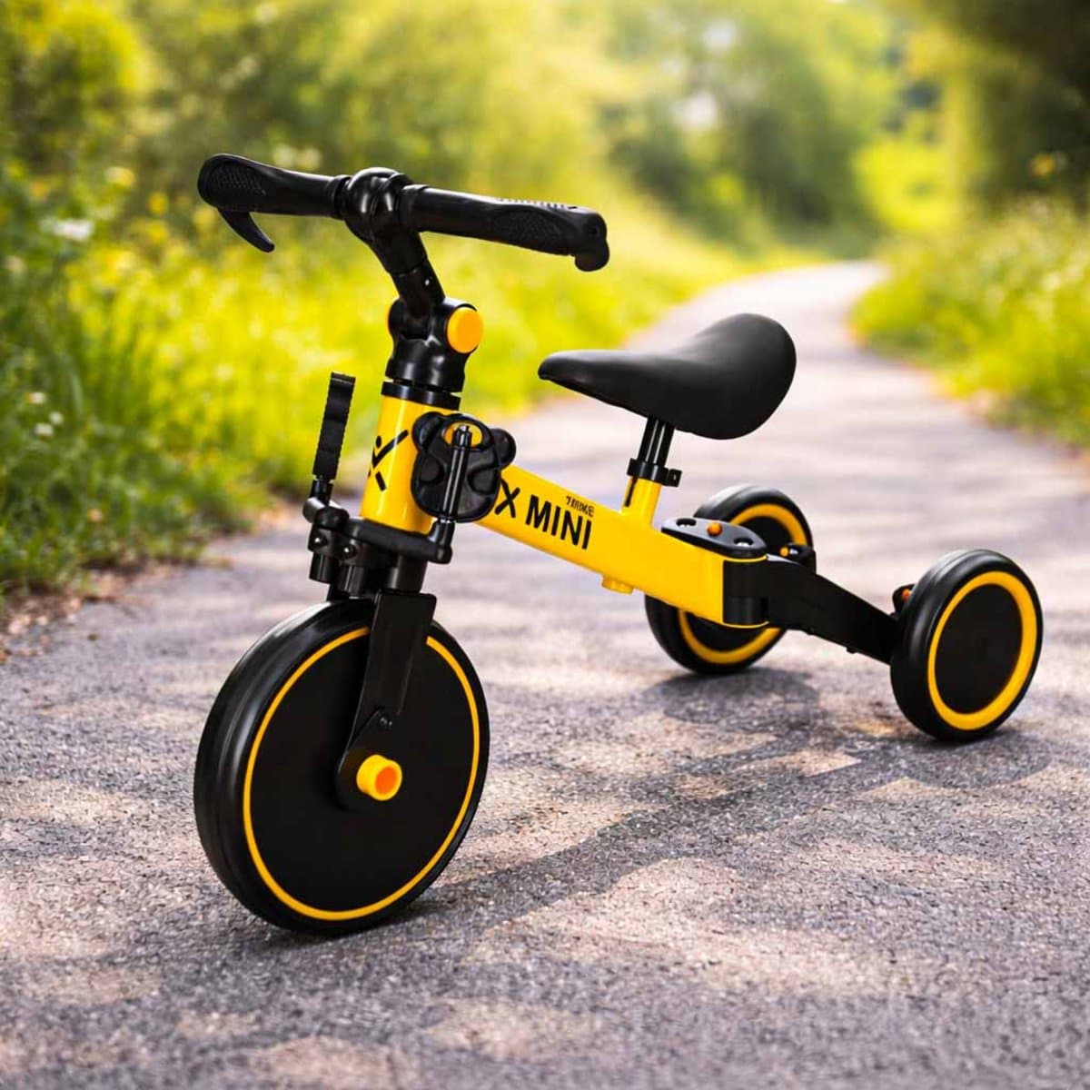 Trike Fix Mini 3-in-1 Driewieler Loopfiets Geel - Verstelbare Cross-Country Kinderfiets met Pedalen - Speelgoed 2 jaar Speelgoed 3 jaar - Balansfiets voor 18 maanden tot 4 jaar - Licht Aluminium Frame - Foam Banden - Tot 30 kg Met Ebook thumbnail 4