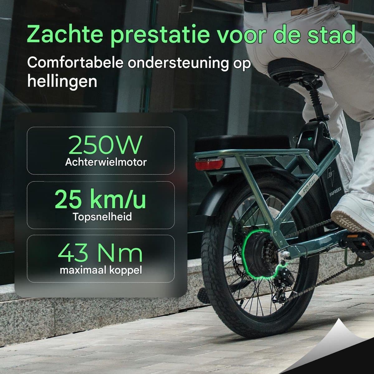 Fafrees Elektrische fiets - Actieradius120km - Verwijderbare batterij 36 V 20Ah - Motor 250W - Shimano 7 versnellingen - Koppelingssensor aan beide zijden - 20 Inch Commuter E-Bike - Dubbele Vering - 20 Inch opvouwbare City Commuter E-Bike - Wit thumbnail 5