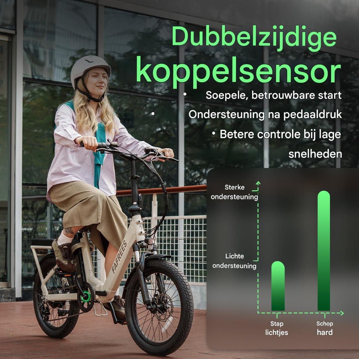 Fafrees Elektrische fiets - Actieradius120km - Verwijderbare batterij 36 V 20Ah - Motor 250W - Shimano 7 versnellingen - Koppelingssensor aan beide zijden - 20 Inch Commuter E-Bike - Dubbele Vering - 20 Inch opvouwbare City Commuter E-Bike - Wit thumbnail 8