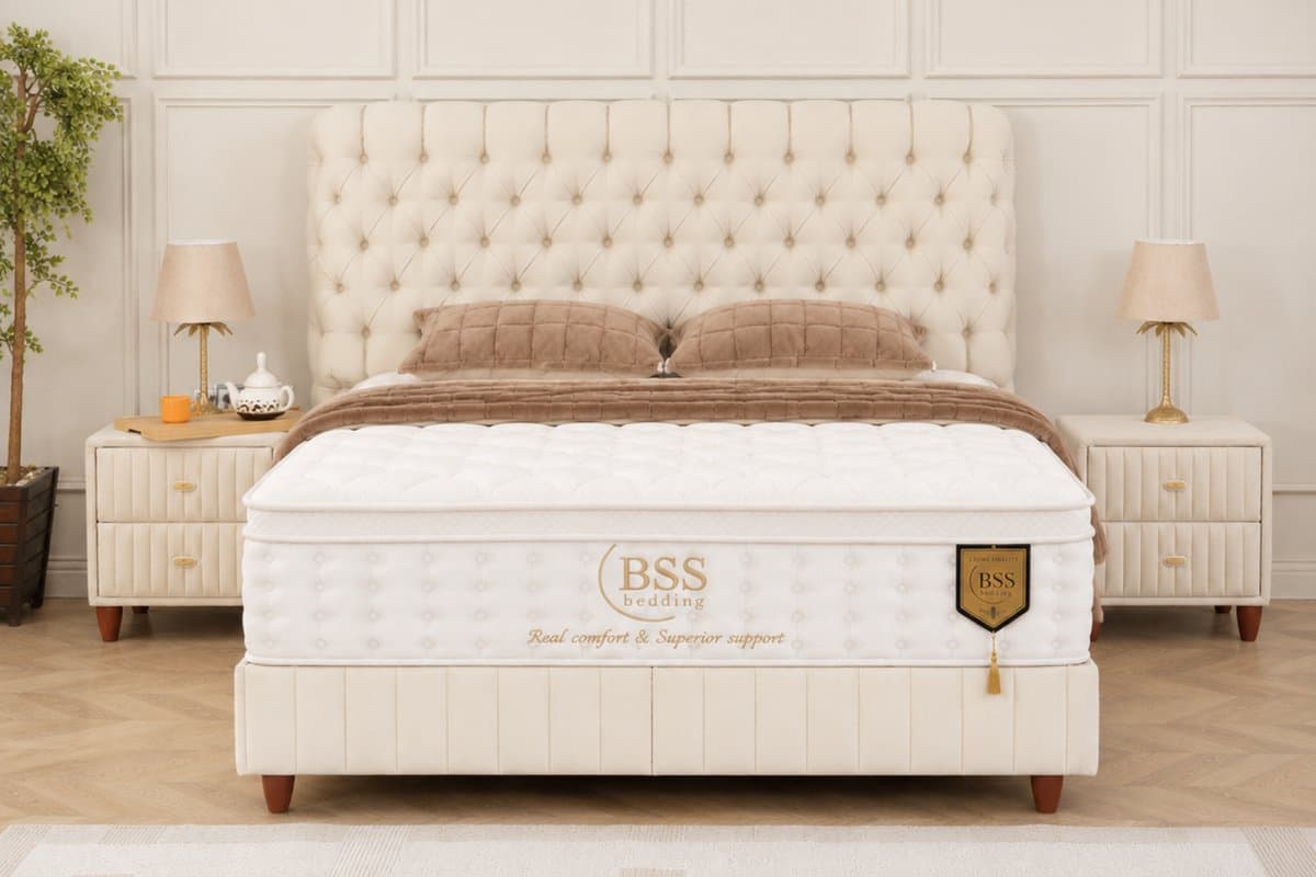 BSS Bedding Fluffy Sydney - Boxspring - Boxspring met Opbergruimte - 160x200 - Beige thumbnail 4