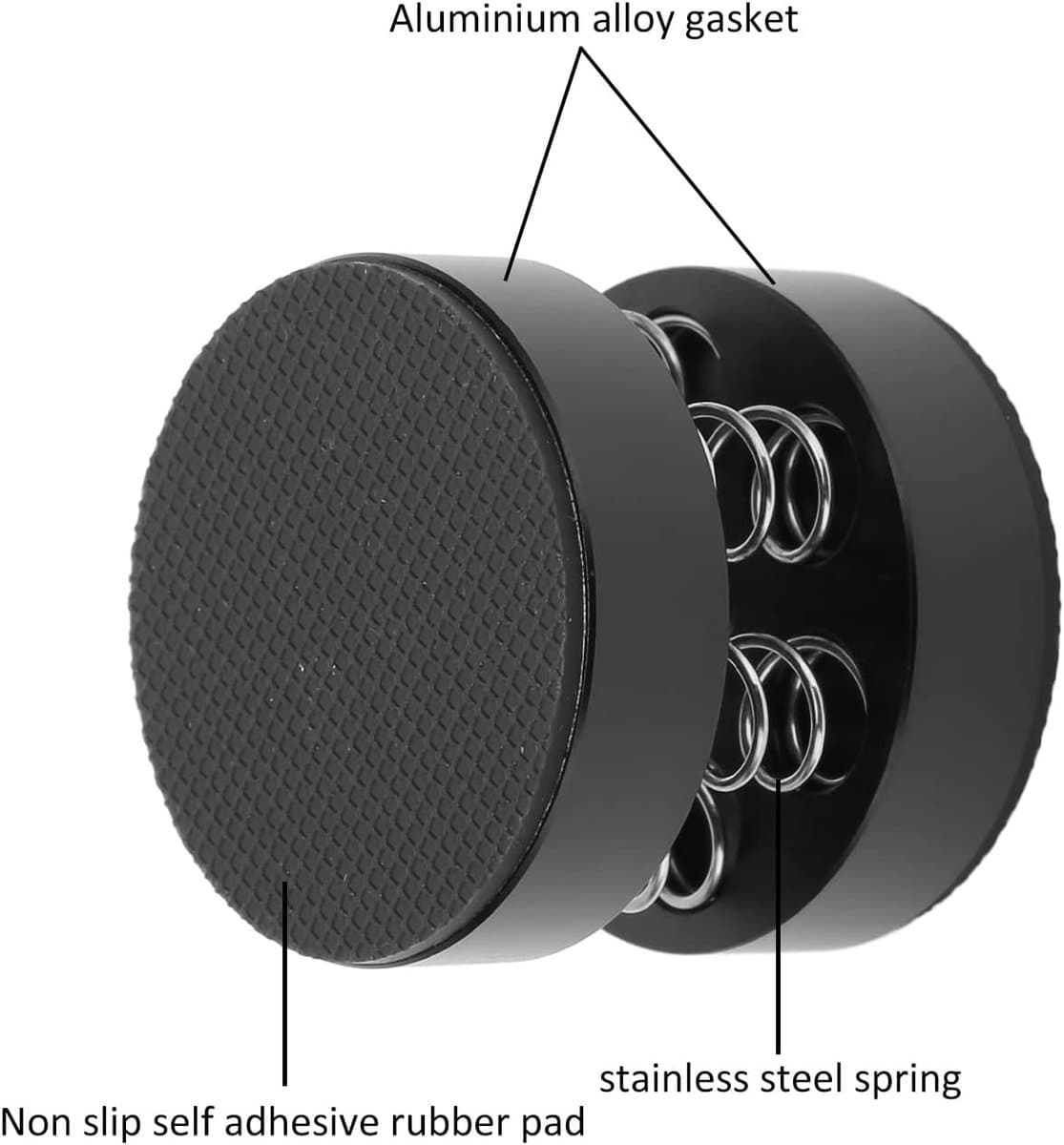 Luidspreker Isolatie Pads - Versterker Voetjes - Geluid Verbeteren - Schokabsorberend Ontwerp - 4 Stuks 9kg - Aluminiumkleur thumbnail 6