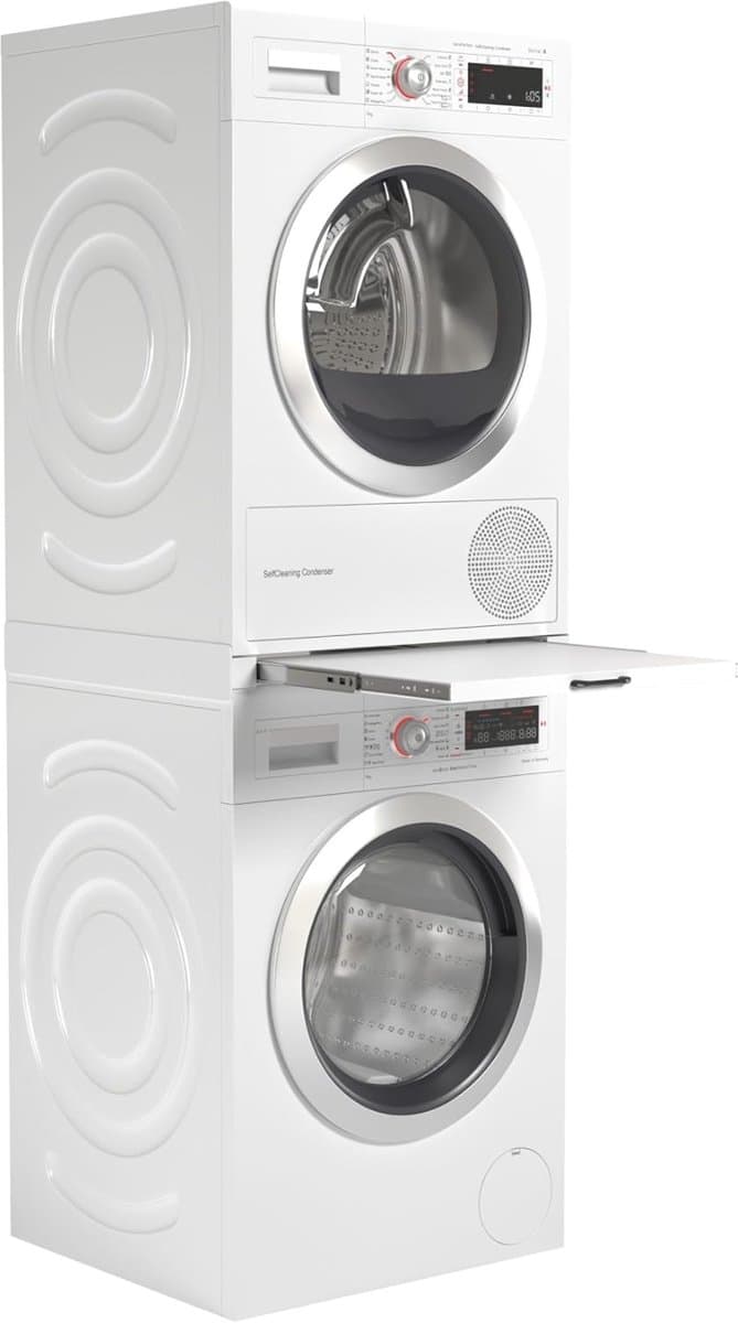 Florixa® Tussenstuk Wasmachine Droger - Stapelkit - Tussenstuk Wasmachine en Droger - Tussenstuk Wasmachine Droger Zwart - Tussenstuk Wasmachine Droger Aeg - Wit - 54cm x 60cm x 8cm thumbnail 7