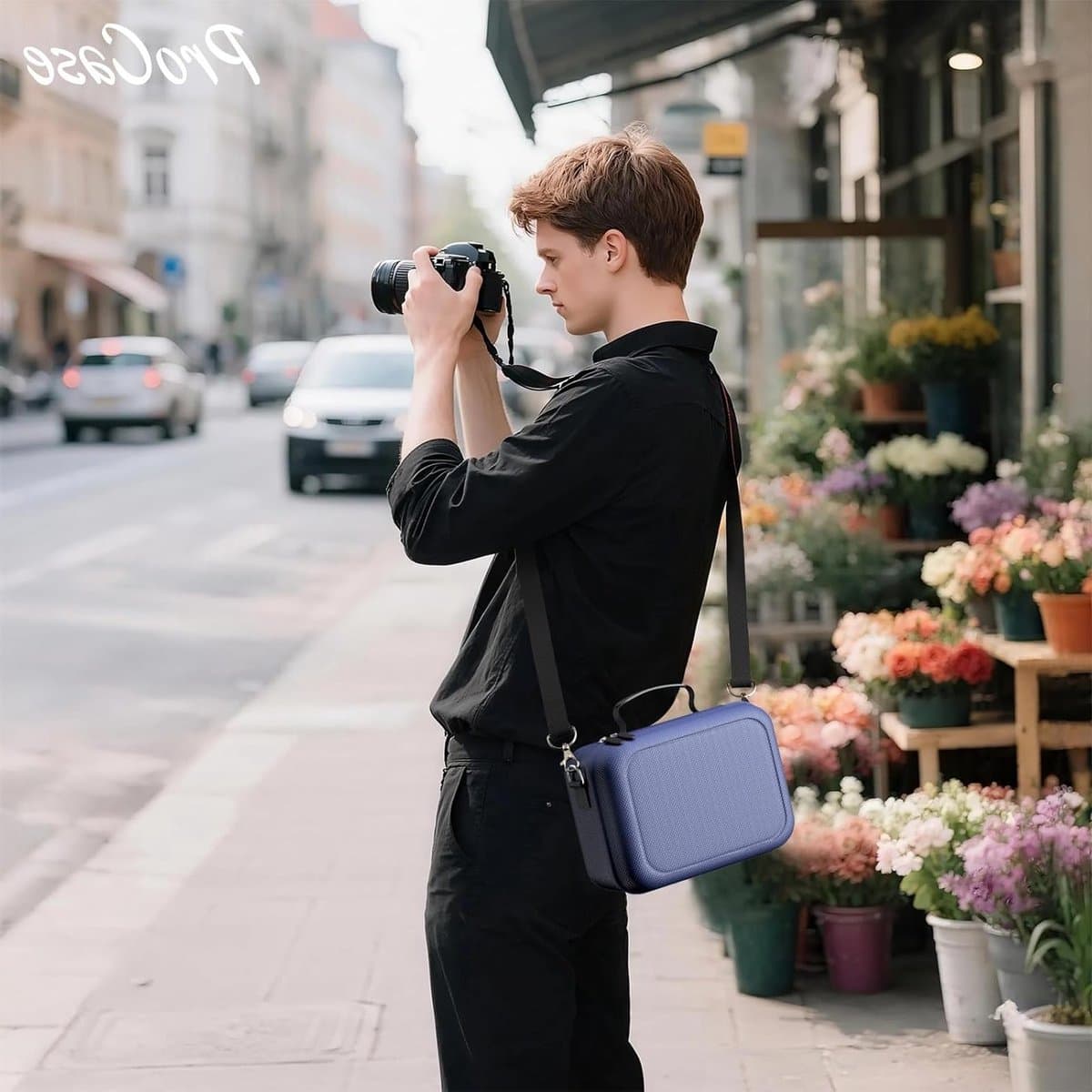 Harde Camera Tas voor Canon, Nikon en Sony - Ideale Reisoplossing voor Digitale Spiegelreflexcamera's en Mirrorless Camera's, Navy Blauw, Groot Formaat thumbnail 3