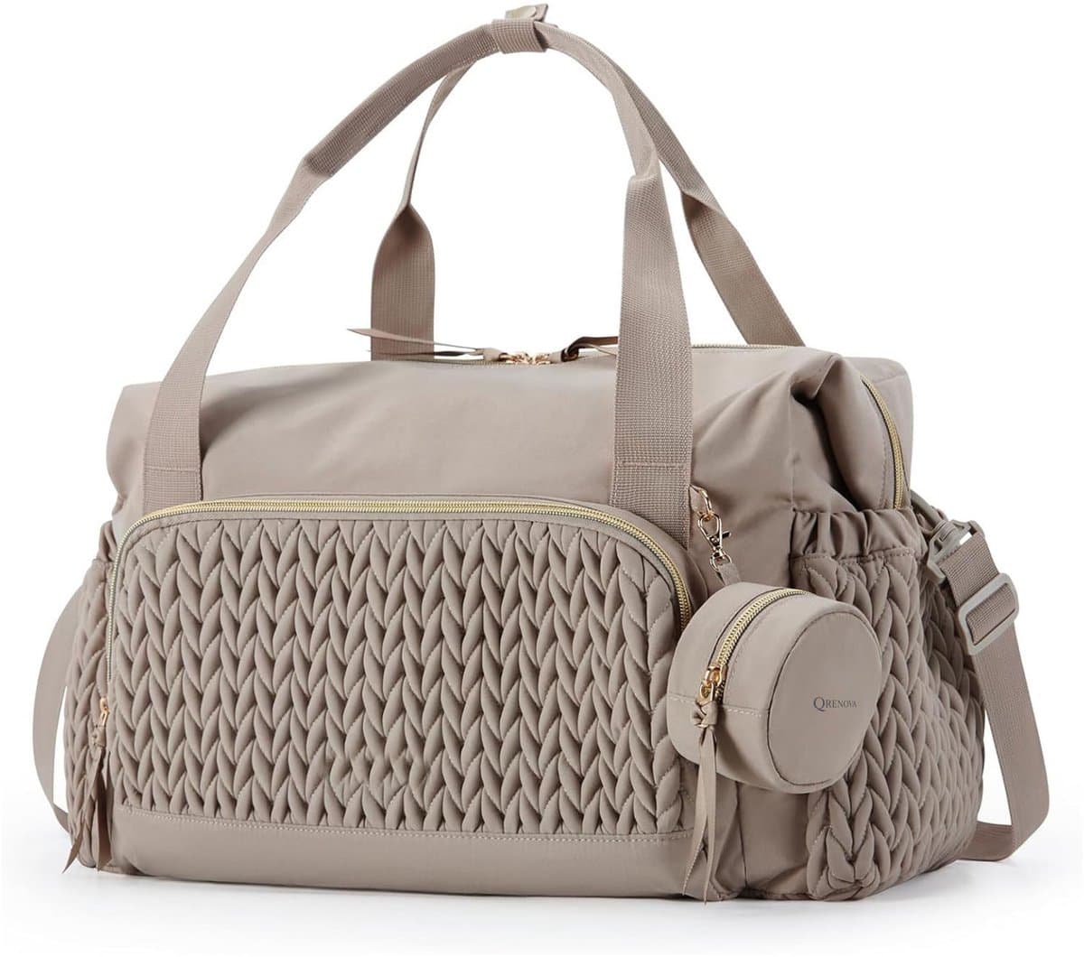 Qrenova Luiertas Groot – Inclusief verschoonmatras - Baby Verzorgingstas – 3 Draagmogelijkheden – Unisex – Beige