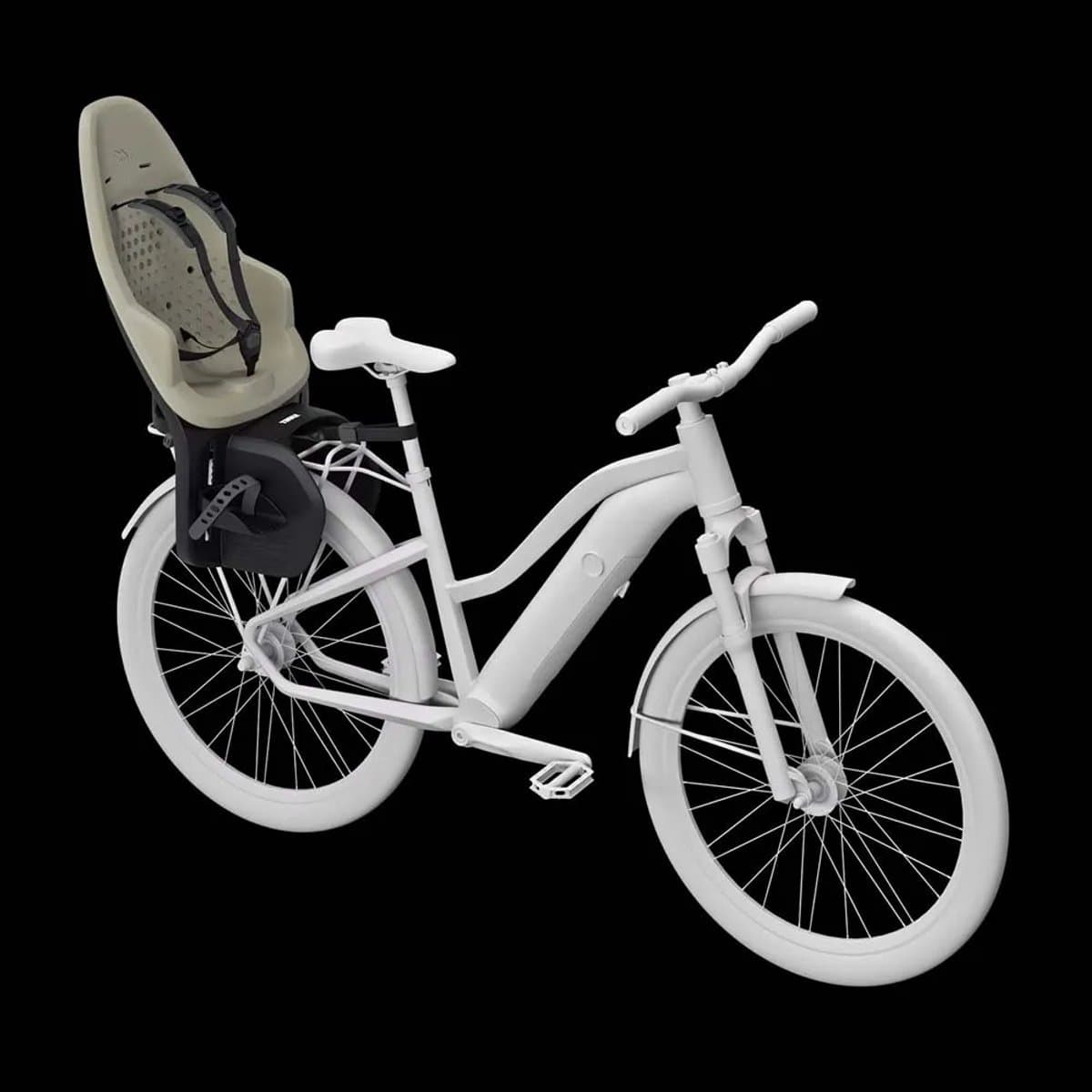 Thule Yepp 2 Maxi - fietsstoeltje - achterzitje - Bagagedrager montage - Soft sand thumbnail 5