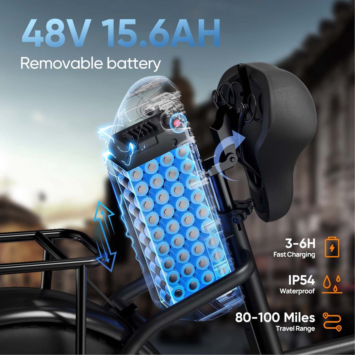 Qekud E20 PRO E-Bike - 20 inch Fatbike - Elektrische Fiets - 250W motor - 48V 15.6Ah Accu - 7 versnellingen- 50-75km actieradius thumbnail 7