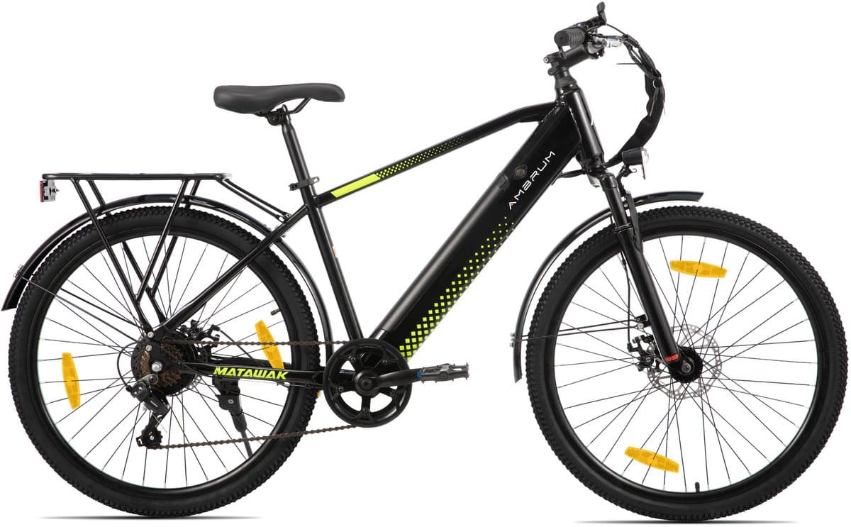 HILAND Matawak elektrische stadsfiets - 26 inch - 250W motor - 60km actieradius - 36V 10.4Ah accu - Shimano 7-versnellingen - Unisex -Geel thumbnail 7