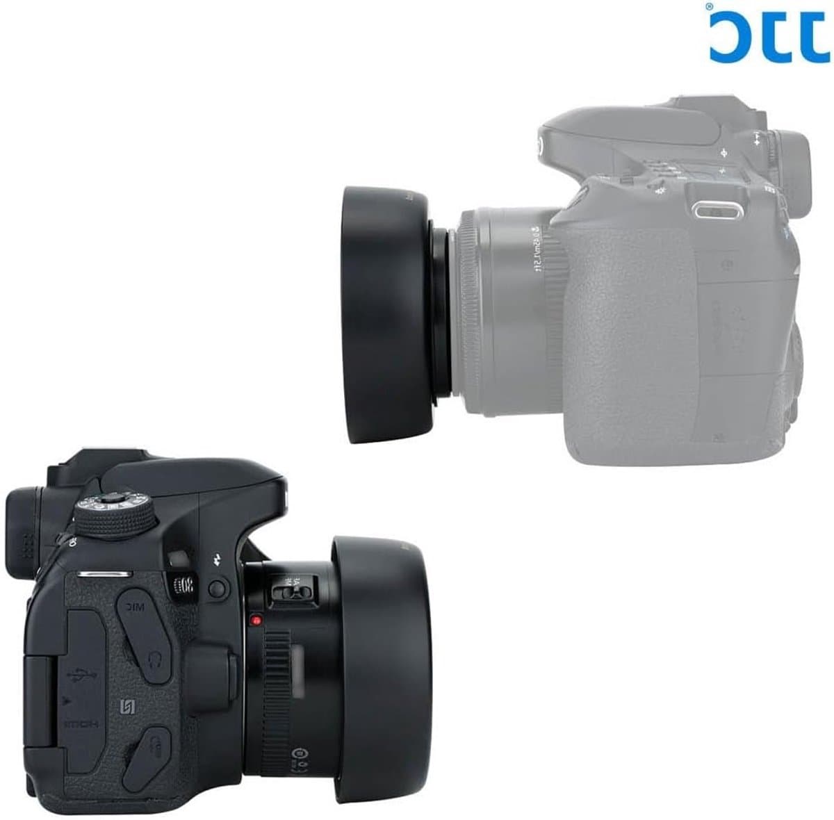 Reversible Lens Hood Shade Protector 52mm voor Canon EF 50mm F1.8 - Bescherming, Vervangend Accessoire, Verbeterde Beeldkwaliteit thumbnail 6