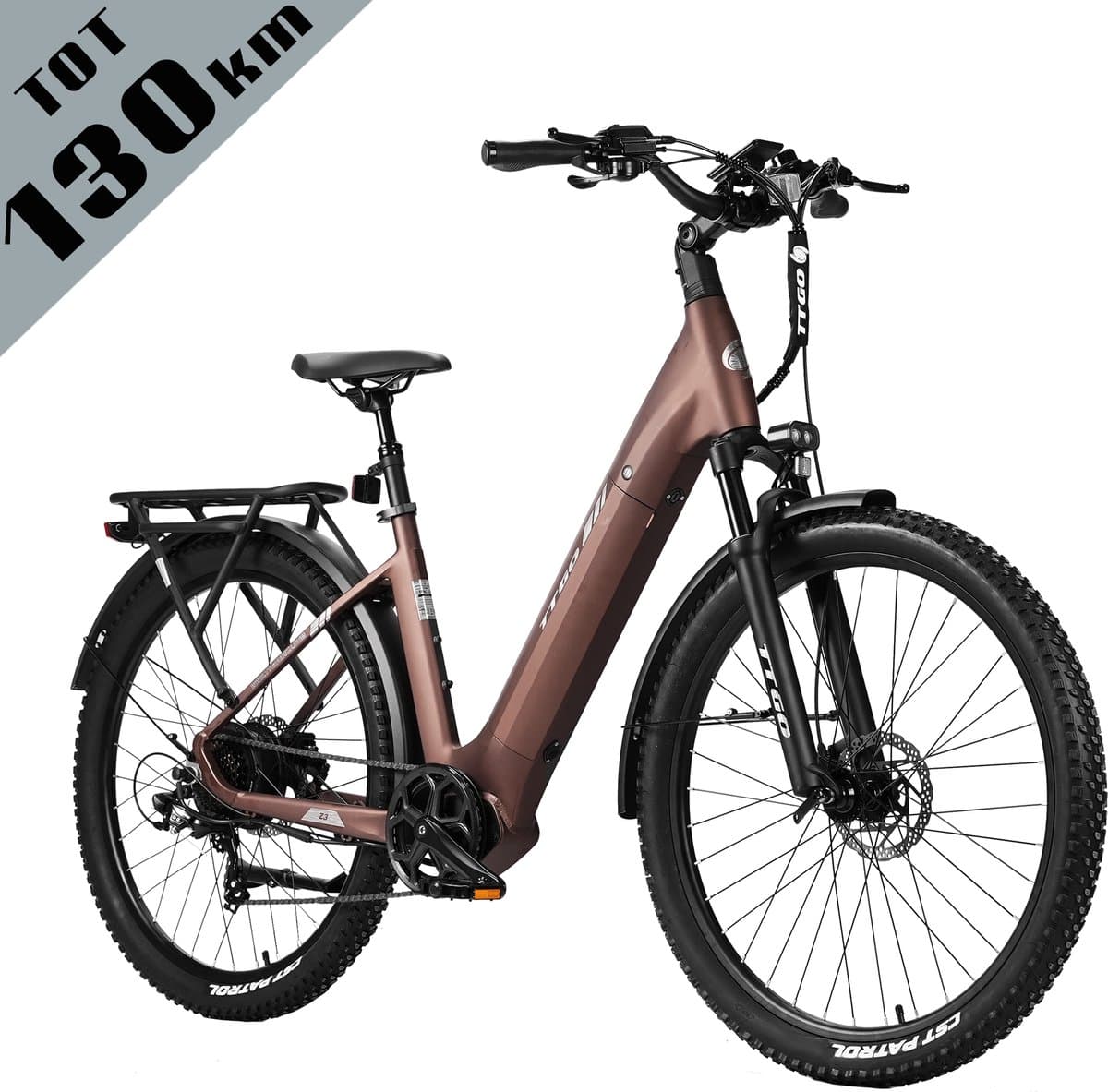 TTGO Z3 E-bike: 48V 15Ah, 130km bereik, stadsfiets tot 125kg