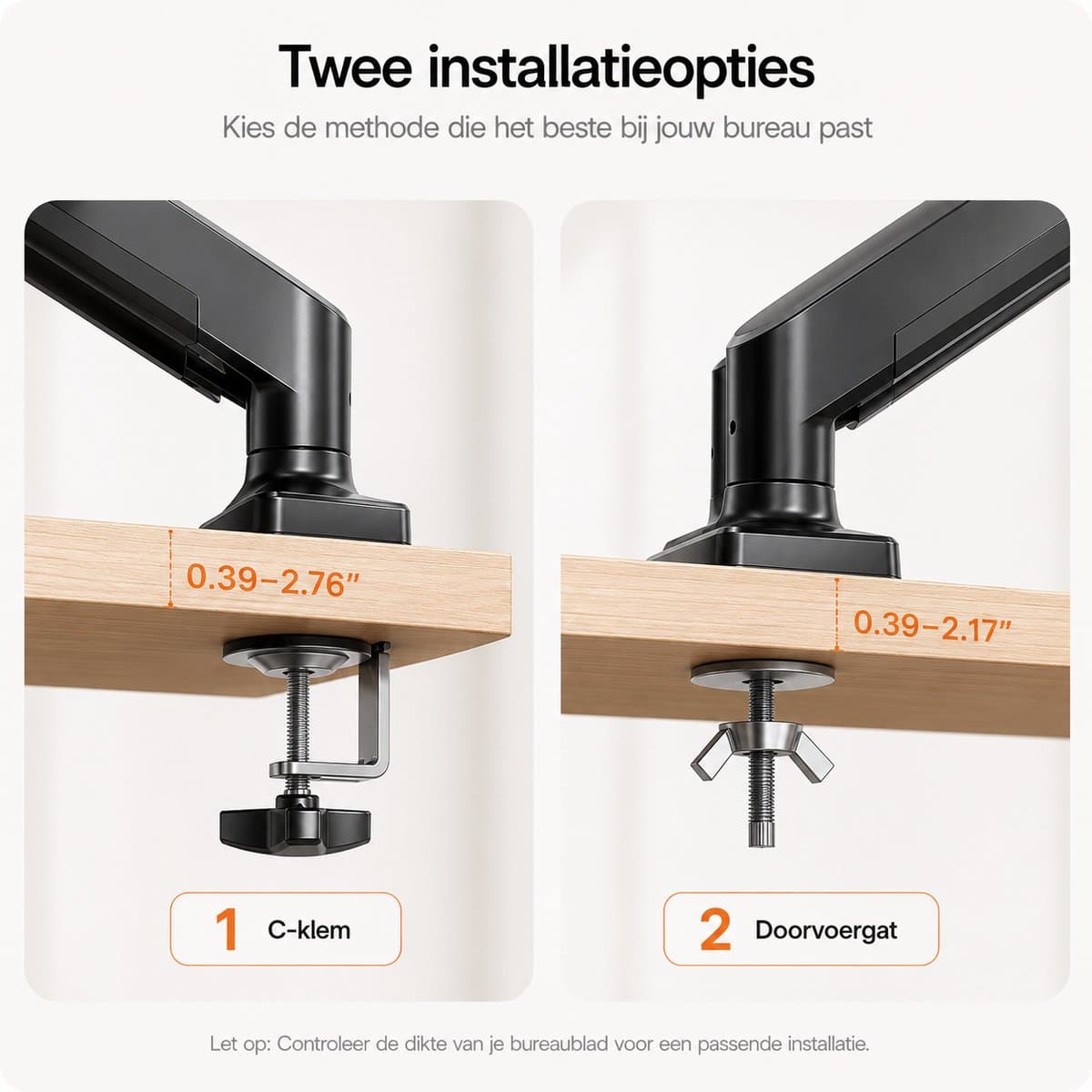 Sounix Dubbele Monitor arm - Monitor Beugel voor 13-32 Inch - Verstelbaar - Universeel - Zwart - S718 thumbnail 5