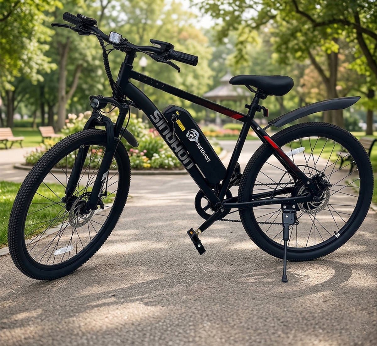 SINOHON EM200D Elektrische MTB – 250W Motor, 36V 10,4Ah Accu, 60km Bereik, 7-Speed Shimano – LED-Koplamp thumbnail 6