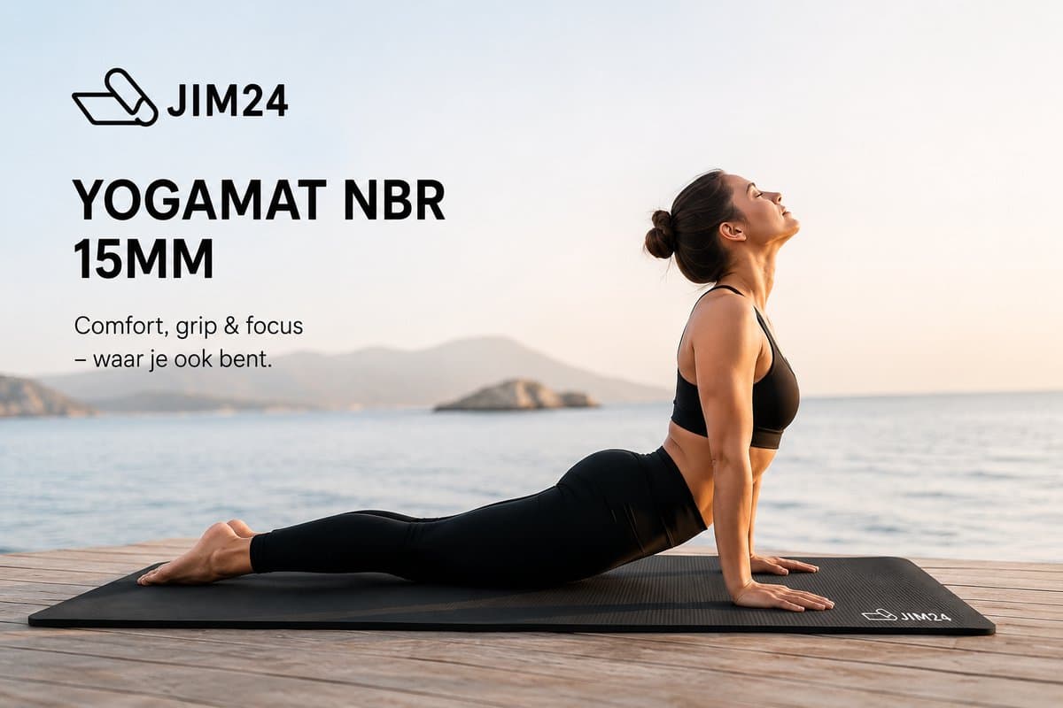 Jim24 Yogamat - Yoga mat Extra Dik - 15 mm - Fitness Mat - Sport Mat - Antislip - Slijtvast - Incl. Draagtas - Zwart thumbnail 4