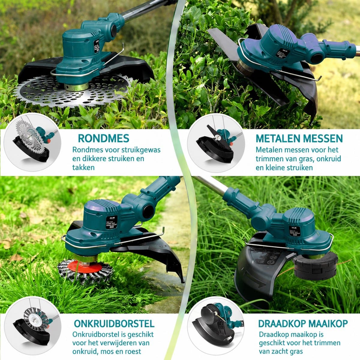 750W 4-in-1 accu-grastrimmer HY-08 thumbnail 3