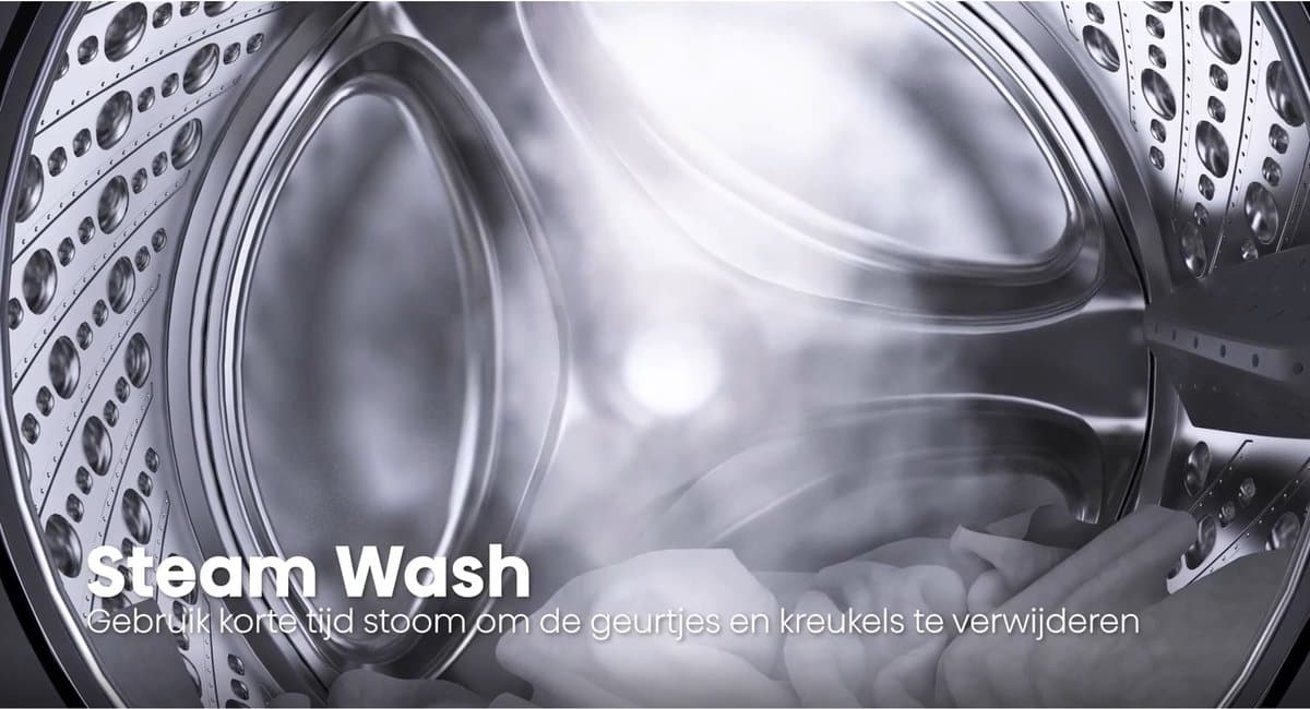 Everglades EVWM91422AG - Wasmachine 9KG - Titanium Gray - Energieklasse A-20% - Stoomfunctie - 15 Programma's - 5 Jaar Garantie thumbnail 7