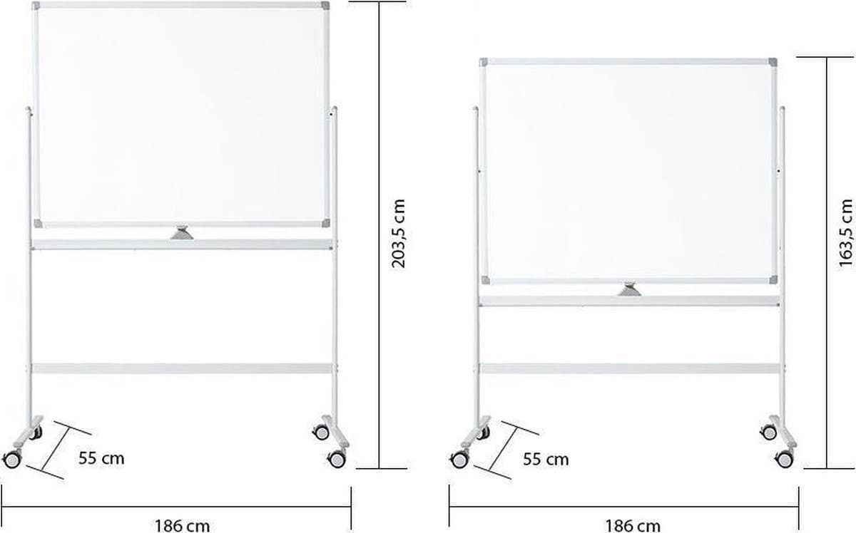 IVOL Verrijdbaar whiteboard - Dubbelzijdig en magnetisch - 120x180 cm - Wit thumbnail 4