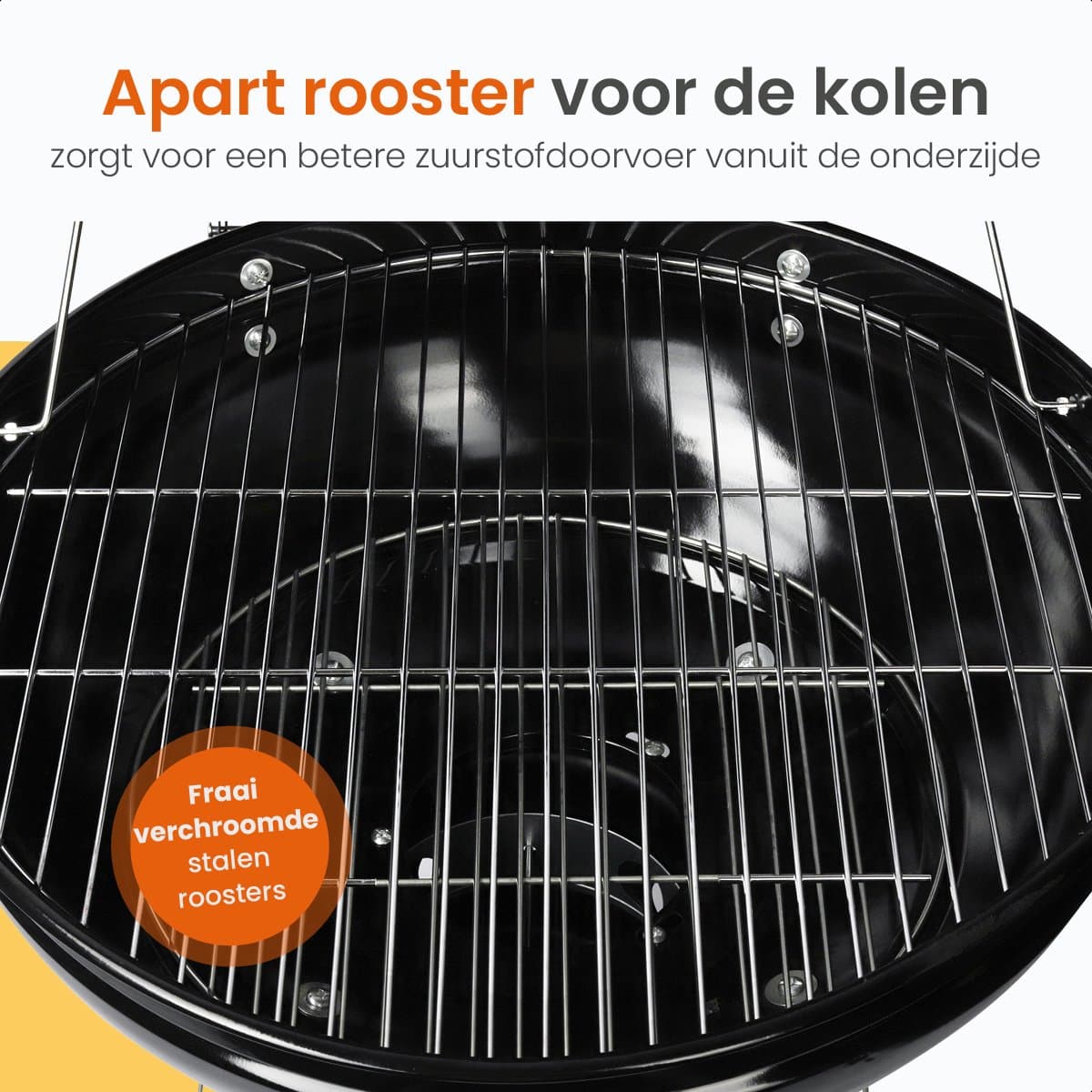 Goliving Houtskool Barbecue - Ø54 cm - Inclusief Accessoires - Houtskoolbarbecues op Wielen - XXL BBQ met Deksel - Rond - 65 x 89 cm - Zwart - Metaal thumbnail 4